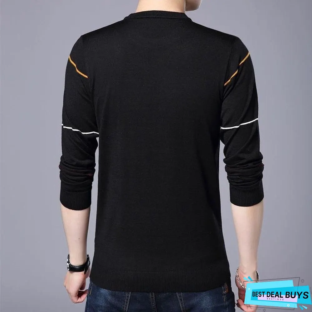 Wool Sweater Men Brand Clothing Slim Warm Sweaters O-Neck Pullover
