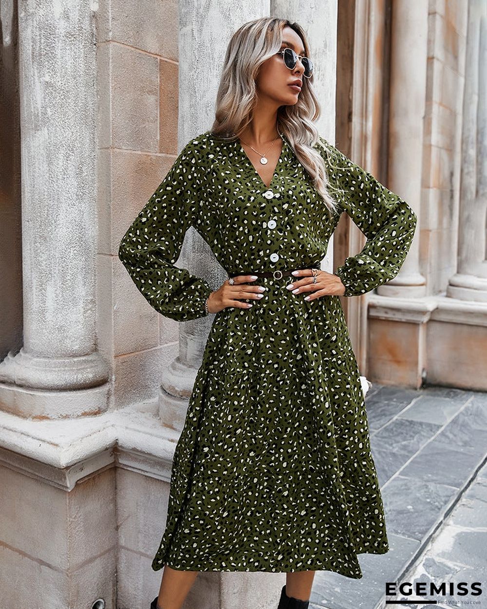 European and American Women's Leopard Print Dress Women | EGEMISS