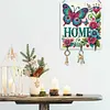 (US Local)Butterfly DIY Diamond Painting Art Hooks No Hole Punching Wall Decor Kit