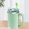 Acrylic Lid Charms Pendant Decor with Straw Topper for Stanley Cup 40oz (Green)