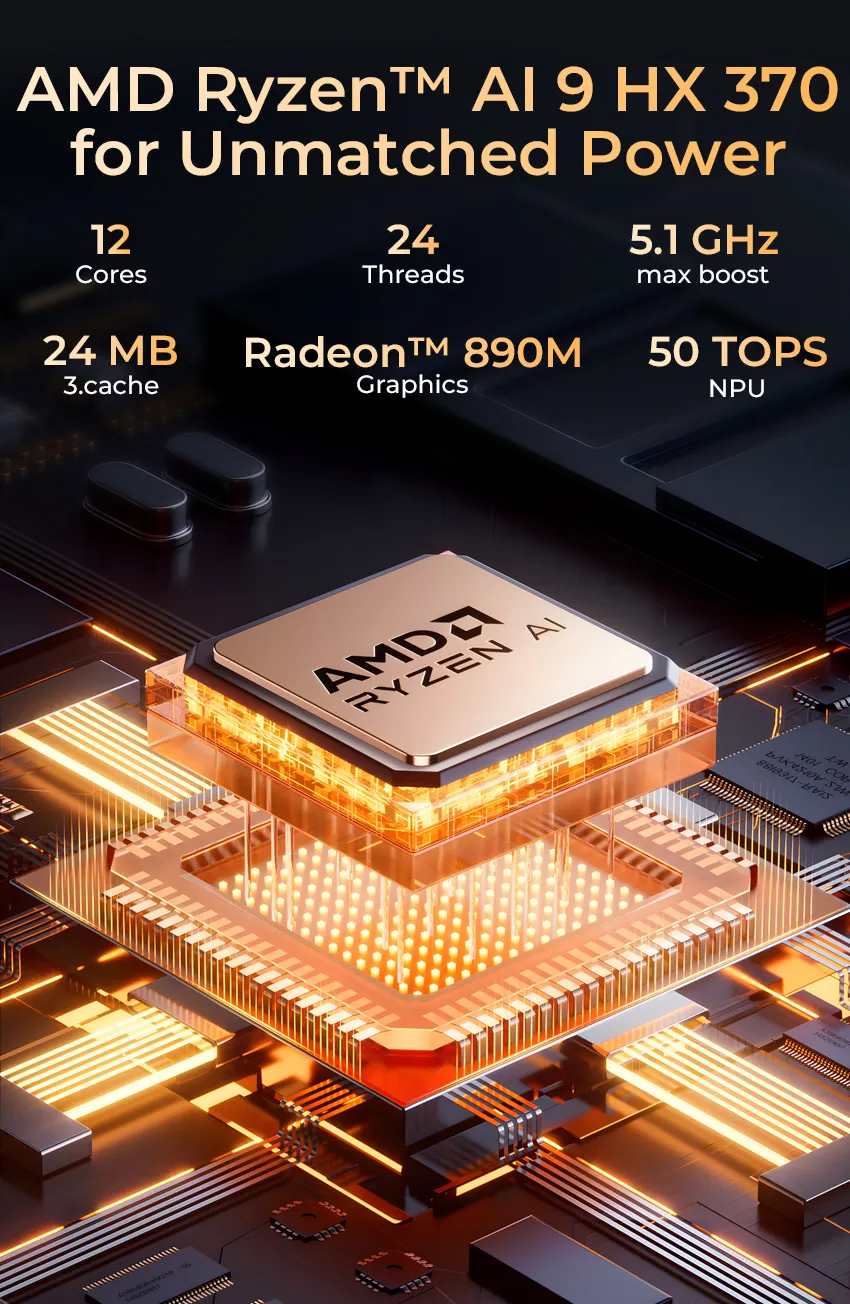 AMD Ryzen™ AI 9 HX 370 --EVO-X1 AI Mini PC