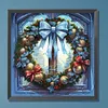 Diamond Painting-DIY Full Round Drill Stained Glass Christmas Wreath