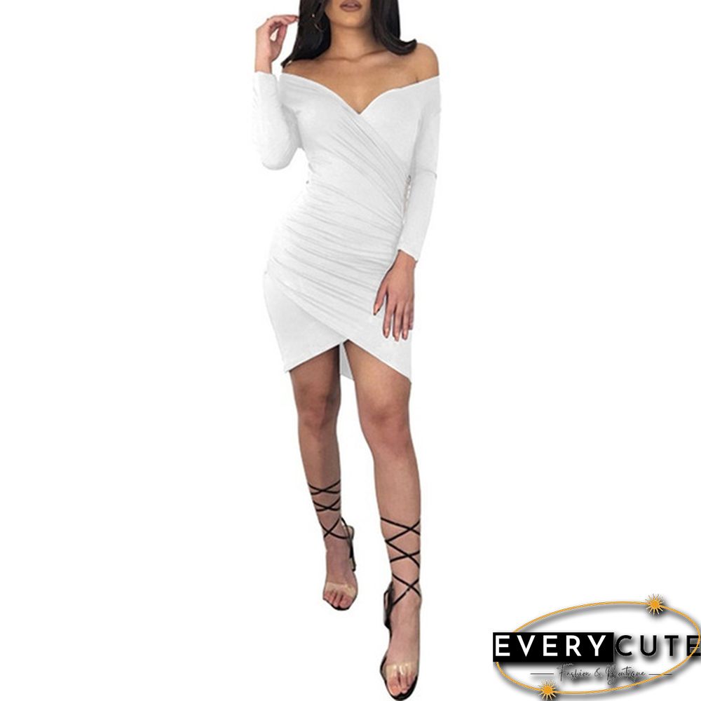 Women Fashion Spring Autumn Commuter Dress Slim Long Sleeved Dress
