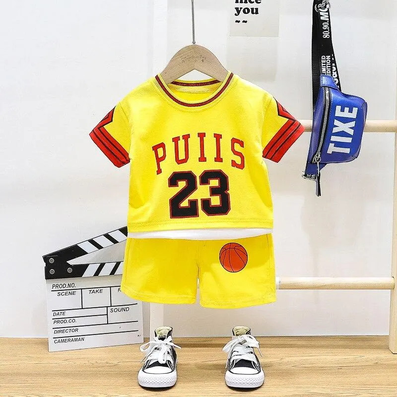 Baby Boy Sport Clothes Set Outfit Summer Kid Tracksuit Basketball Set NO.23 Toddler Children Girls Boys Clothing 12 3 4 Years