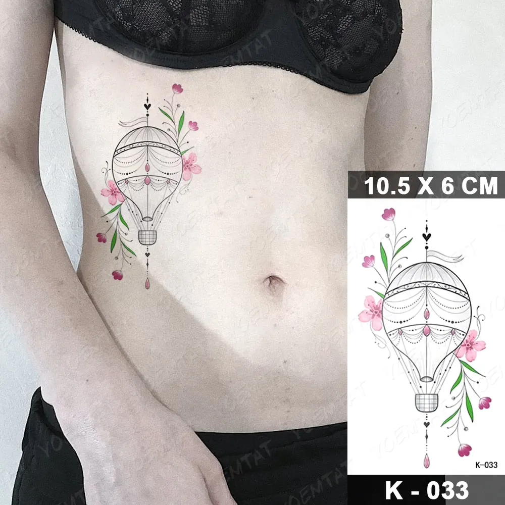 Waterproof Temporary Tattoo Sticker Black Point Line Sunflower Geometric Rose Flash Tatoo Fake Tatto For Body Art Women Men