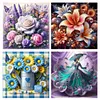 (Multi Style)Rose Butterfly-Full Embroidery 3 Strands 11CT Stamped Cross Stitch-45*45CM