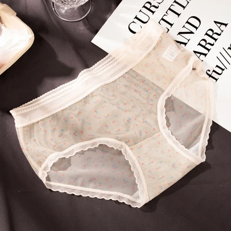 Sexy Lace Panties Women's Underwear Plus Size Fashion Comfort Briefs Middle Waist Seamless Underpants Female Sexy Lingerie