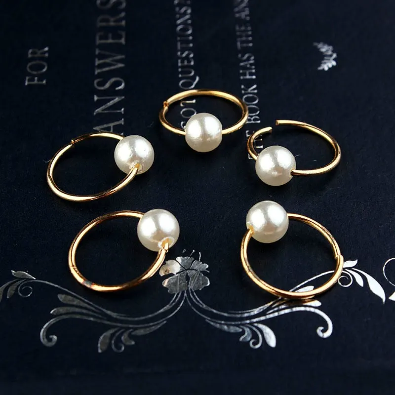 Hair Braid Coin Leaves Retro Colorful Beads Pendant Charms Rings Clip Headband for Pierced Hip-hop Braiders Leaves Accessories