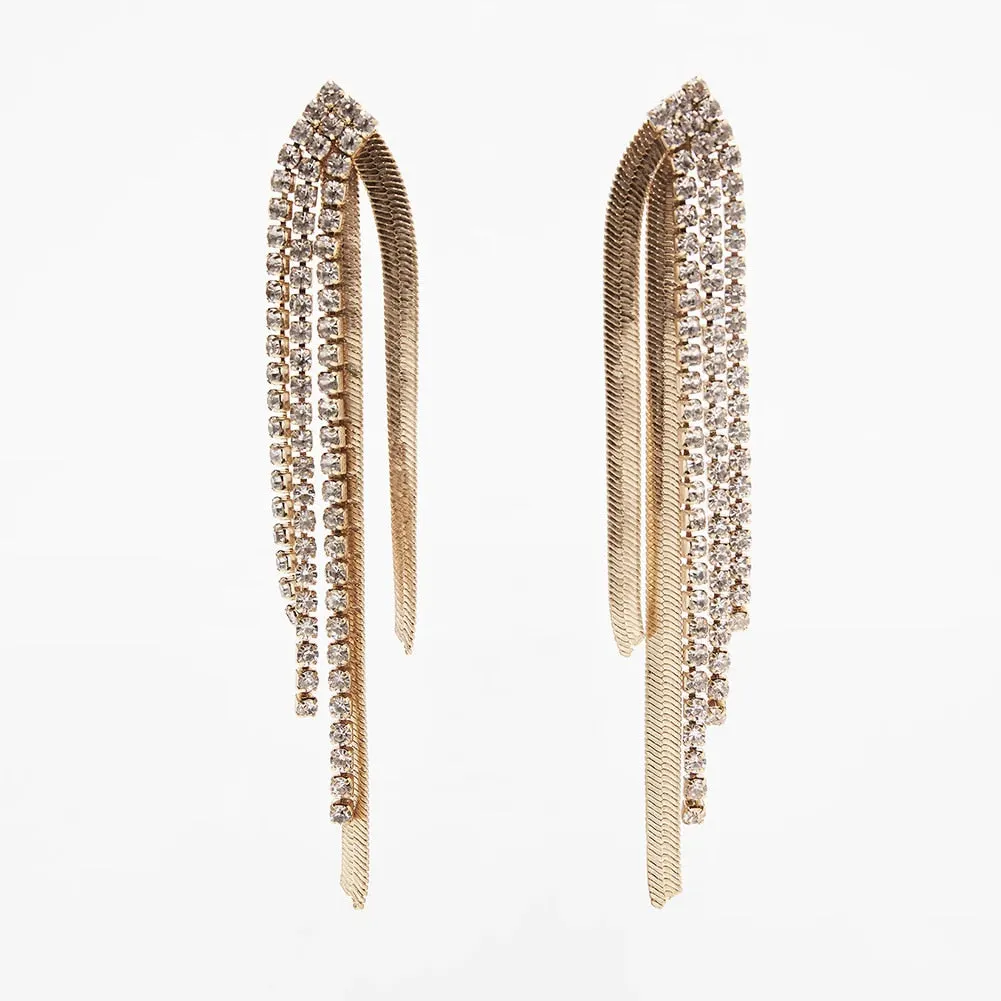 Dvacaman Bohemian Cute Fashion Animal Parrot Bird Drop Earrings Women Shiny Rhinestone Fringed Statement Tassel Earrings Jewelry