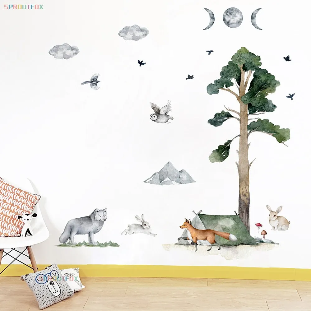 Large Forest Wall Stickers Home Decor Living Room Decoration Wall Stickers Bedroom Stickers For Wall Decoration