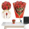 Floral Bouquet Thank You Card 3D Pop Up Card for All Occasion (Rose)