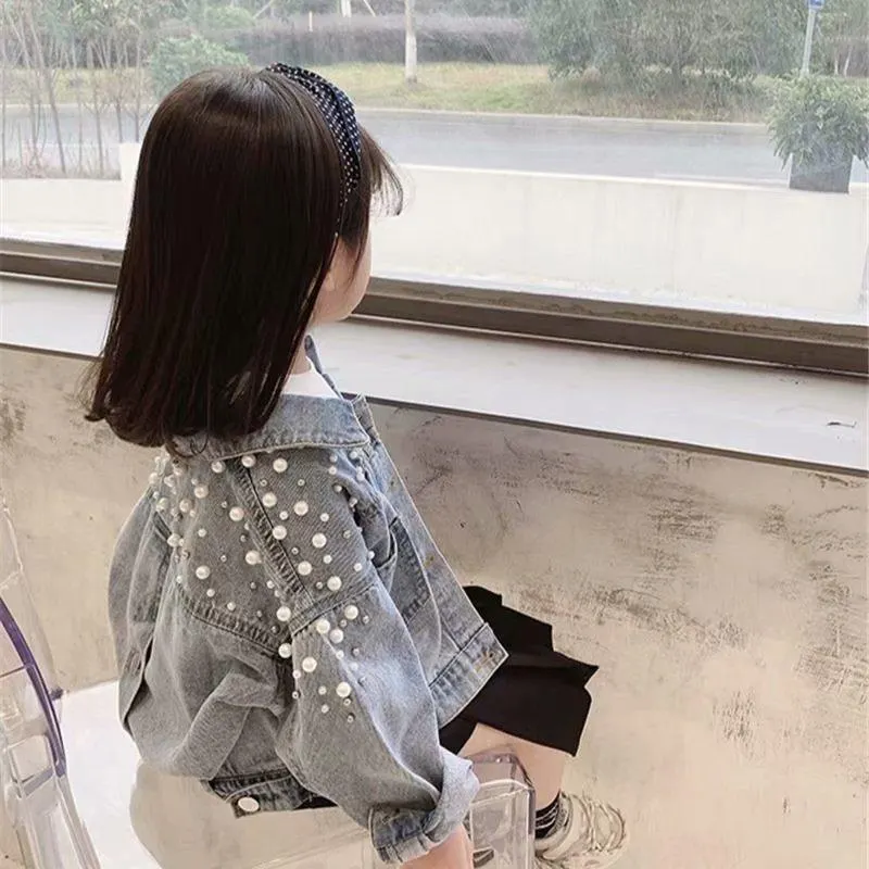 New Children's Denim Jackets Girl Trench Jean Embroidery Jackets Girls Kids clothing baby Lace coat Casual outerwear Windbreaker