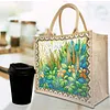 DIY Diamond Painting Linen Waterproof Handbag Shopping Storage Bag Totes Kit(with 2pcs diamond painting)