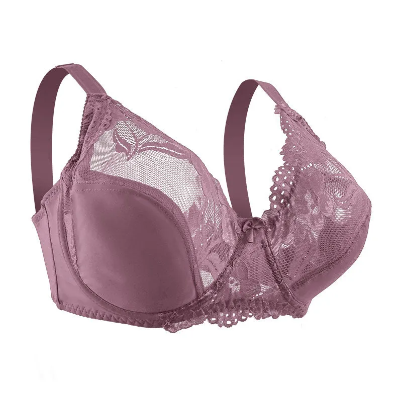 E F Cup Women Lace Bras Plus Size Bra Female Underwear Ultra-Thin Perspective Bralette Underwire Brassiere Sexy Lingerie