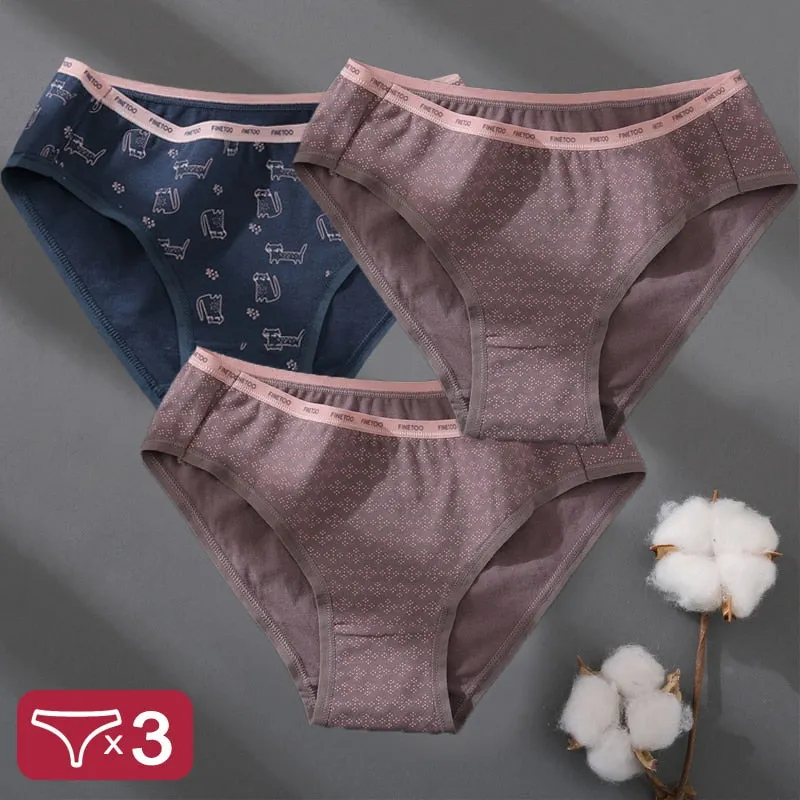 Floral Printing Panties Women Underwear Cotton Panties Set Finetoo Design Female Underpants Lingerie Sexy Pantys Briefs Intimate