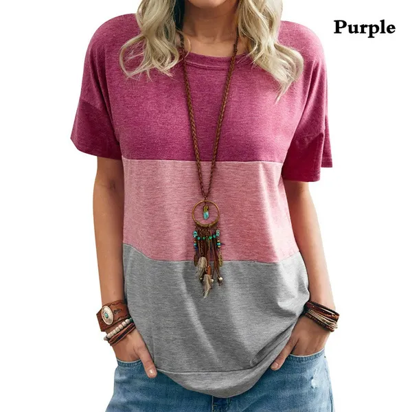Women Casual Short Sleeve O-Neck Loose Tshirt Summer Tee Tops Plus Size XS-5XL