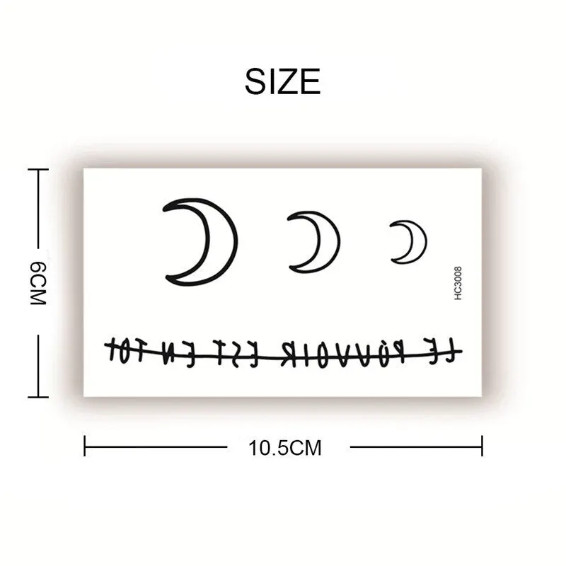 2pcs Geometric Planet Fashion Temporary Tattoo Sticker Cute Rainbow Rabbit Cat Colorful Arm Body Art Large Fake Tattoo Sticker