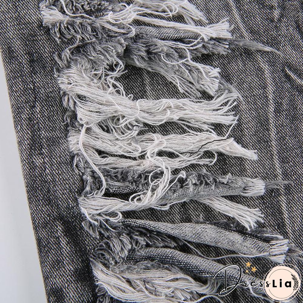 Chic Fringe Embellished Slim Jeans Pants