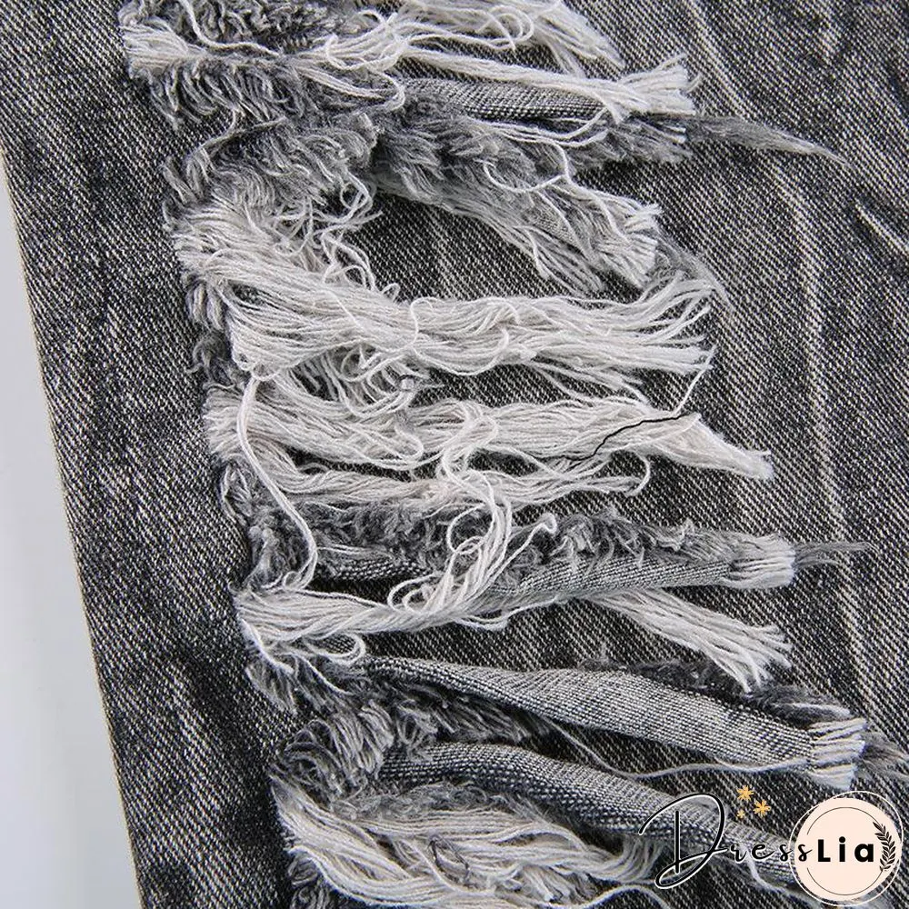 Chic Fringe Embellished Slim Jeans Pants