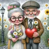 (Multi-Style) Old Couple-11CT Stamped Cross Stitch 40*40cm/15.75*15.75in