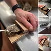 Oyster Knife Shucker Set with Wooden Holder Stainless Steel Oyster Shucking Kit Seafood Tools for Kitchen Restaurant Home Use