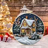 Xmas House-DIY Embroidery Kit with Pattern Cotton Threads Needles Hoop 30*30cm/11.81*11.81in