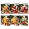 6Pcs Christmas Reindeer Candle DIY Diamond Painting Card for Friends Family Gift