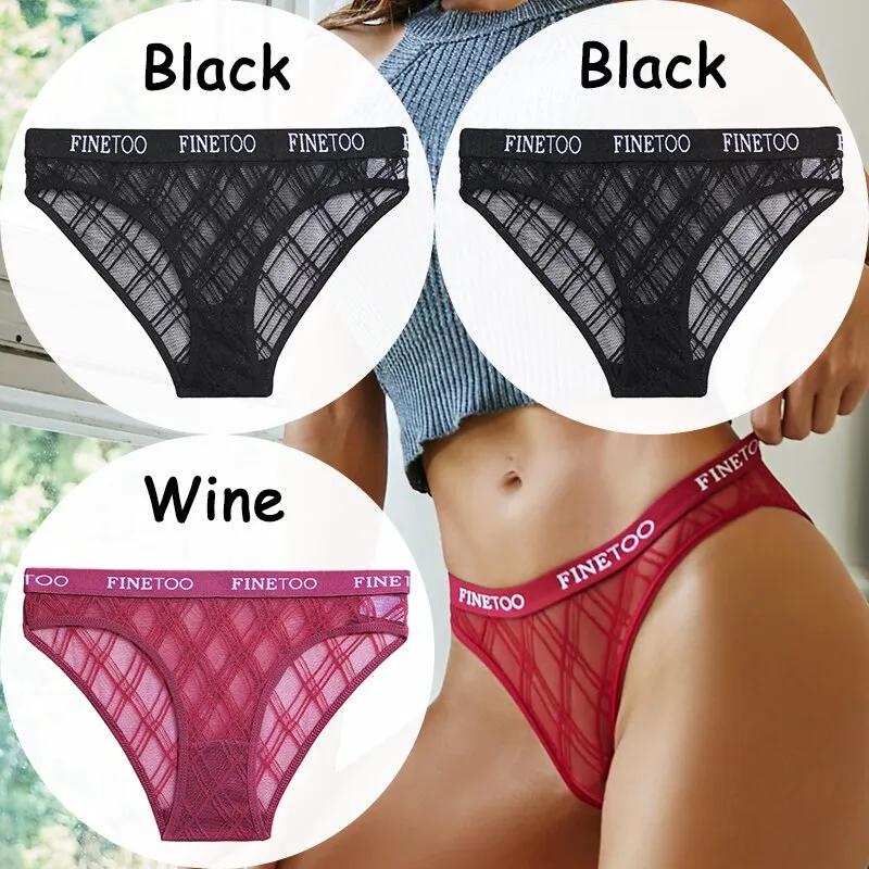 Billionm Lace Panties Women's Underwear Perspective Sexy Panties Female Underpanties Mesh Briefs Girls Intimates Lingerie M-XXL