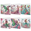 (US Local)6Pcs Fairy Girl DIY Diamond Painting Greeting Card for Holiday Party Favors