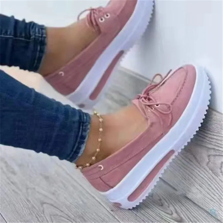 Qengg 2022 New Thick-soled Women's Sports Shoes Fashion Casual Comfortable Slip-on Flat Shoes Women's Heightening Vulcanized Shoes