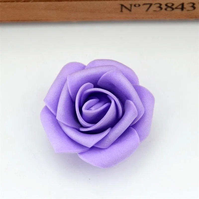 60pcs/lot 4cm Mini Artificial Pe Foam Rose Flower Heads  Handmade Diy Wedding Home Decoration Party Fake Flower Ball Craft