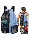 Mesh Drawstring Backpack Drawstring Gym Bag Waterproof for School Beach Holidays