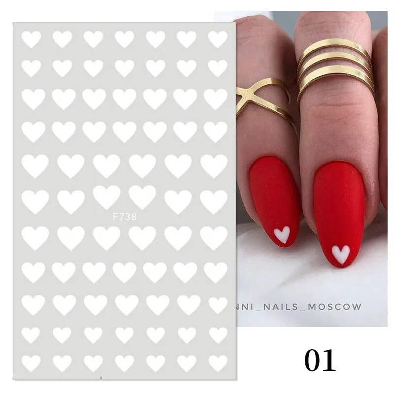 1 Sheet Russian Series Letter 3D Nail Sticker Flower Leaves Nail Transfer Beautiful Decals Slider Nail Art DIY Decoration