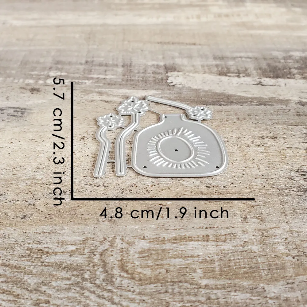 Athvotar Vase Flower Metal Cutting Dies Scrapbooking Mold Knife Stencil Die Cuts Card Making DIY Craft Embossing New Dies For