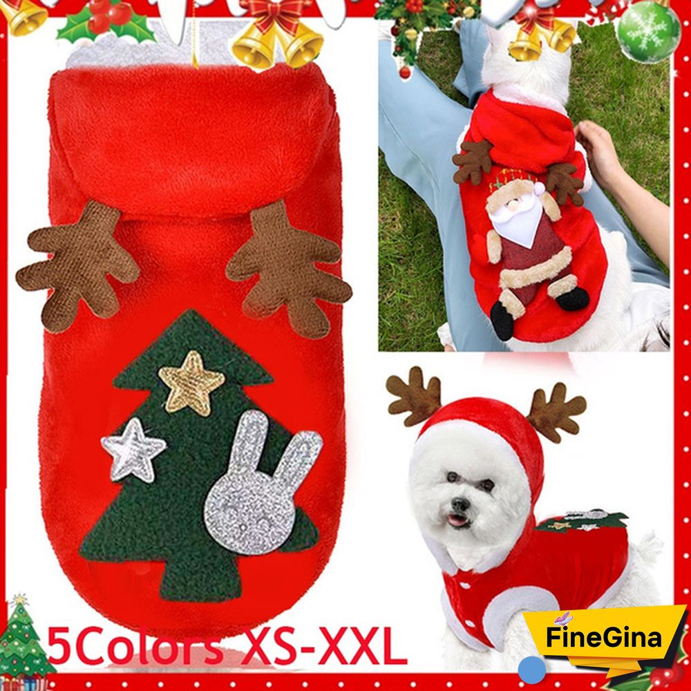 Cat and dog clothes Christmas dog clothes Christmas party coat Santa Claus Christmas tree costume Pet clothing winter