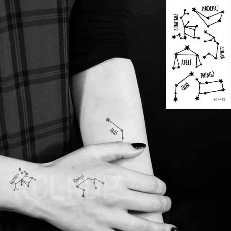 Waterproof Temporary Tattoo Sticker Small Cross Rose Flower on Finger Neck Hand Flash Tatoo Fake Tatto for Girl Women Men
