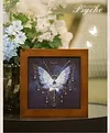 3D DIY Bead Embroidery Butterfly Home Decor Gift Tabletop Display Frame Kit(Include Embroidery Hoop)