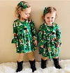 Kid Baby Girl Long Flare Sleeve Floral Christmas Dress