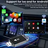 BT5.4 2-in-1 Wireless CarPlay Android Auto Adapter for iPhone iOS 10+/Android11+