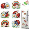 (US Local)6Pcs Ladybug Diamond Painting Fridge Magnet Diamond Art Magnets Decals Kit