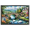 (US Local)Swan Hut-11CT Stamped Cross Stitch Kit(60x40cm)