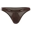 Men's Sexy T-Back Thongs Low Rise Underwear Bulge Pouch Ice Silk Briefs