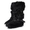 Women's Hot Trendy Y2K Style High Tube Lace-Up Furry Snow Boots