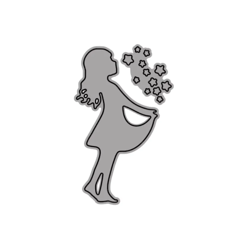 Little Girl Star Metal Cutting Dies for DIY Scrapbook Embossing Album Paper Card Craft Folder Decorative 2021 New