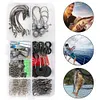 170pcs Fishing Accessories Kit Including Box Hooks Swivels Sinkers Gifts for Men