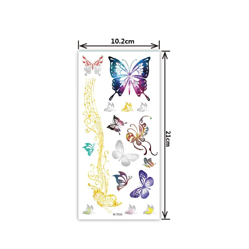 Creative personality exquisite fashion waterproof sweat gold and silver tattoo stickers bronzing and silver tattoo stickers
