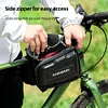 3L Bicycle Front Frame Bag Support Touch Screen Bike Top Tube Bag for 7in Phones