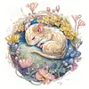 >SALE<5D DIY Partial Special Shaped Drill Diamond Painting Sleeping Critters 30x30cm