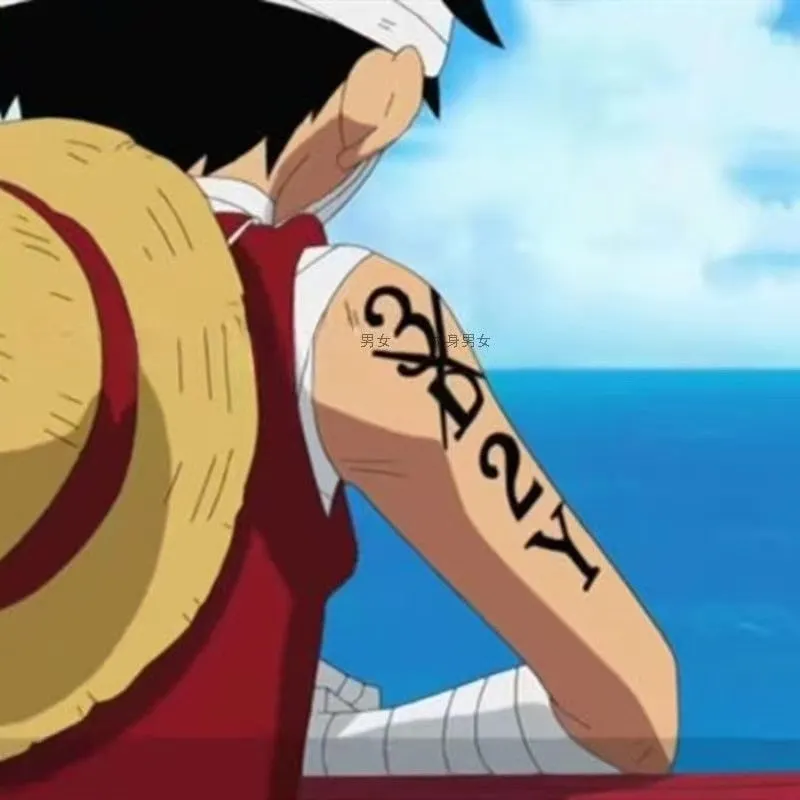 Anime Fire Fist English Tattoo Sticker Men and Women Arm Waterproof Cool Letter Art Fake Tattoo Finger Hand Back Tattoo Sticker