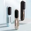 Cordless Hair Straightener Brush USB Rechargeable Portable Straightening Comb with 3 Temperature Settings & LED Display for Women Gift Idea for Home Travel